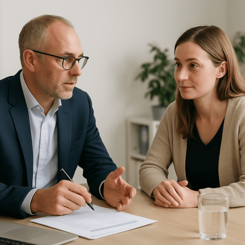 Beratungsgespräch zu Leistungsentgelten und Finanzierung